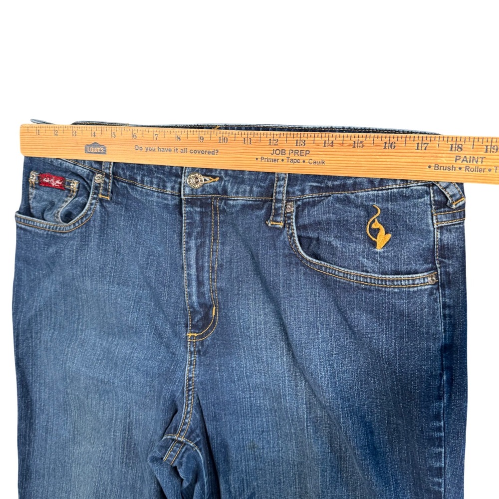 Baby Phat Jeans Womens 18 Y2K Baddie Bootcut‎ Gold Logo Streetwear - Picture 10 of 14